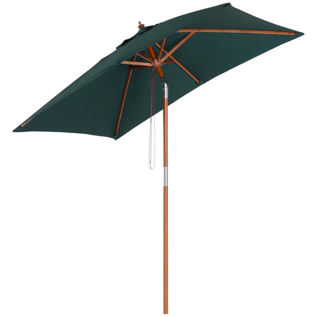 Adjustable folding garden umbrella, spruce, green 200x150x230 cm
