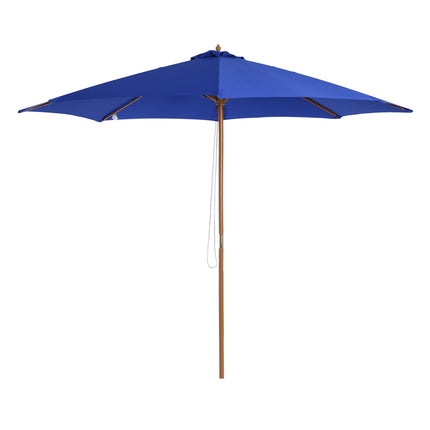 Cantilever Balcony Parasol 300 Cm, Bamboo, Blue