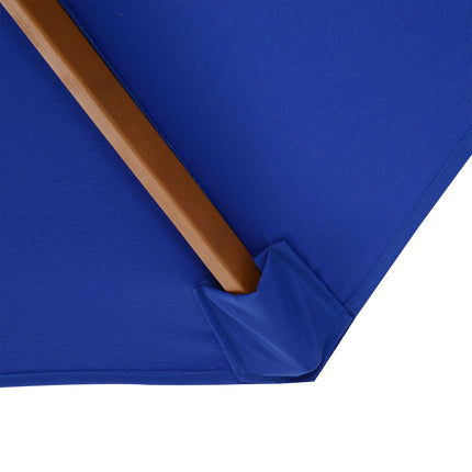 Cantilever Balcony Parasol 300 Cm, Bamboo, Blue