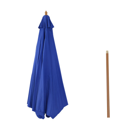Cantilever Balcony Parasol 300 Cm, Bamboo, Blue