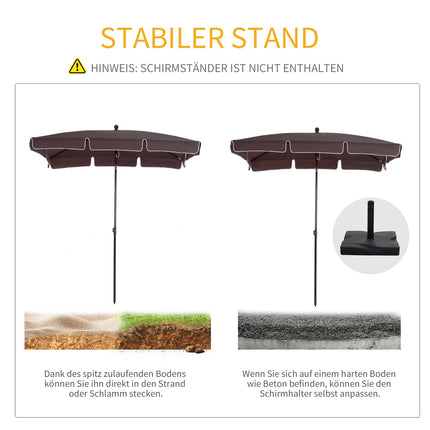 Garden parasol Umbrella, UV protection, Coffee/Black