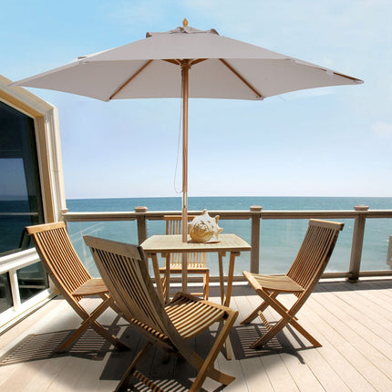 Garden parasol, 3-layer sun protection, bamboo, Ø2.5x2.3 M