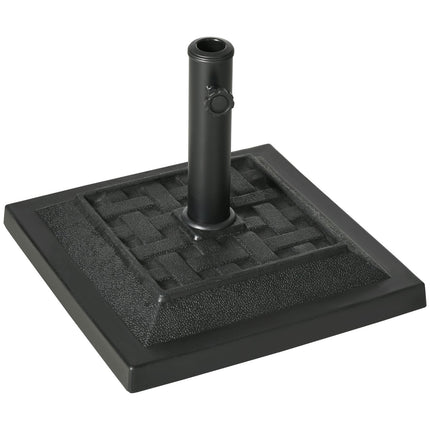 Umbrella stand in black resin, 12 kg, fits 32-48 mm poles
