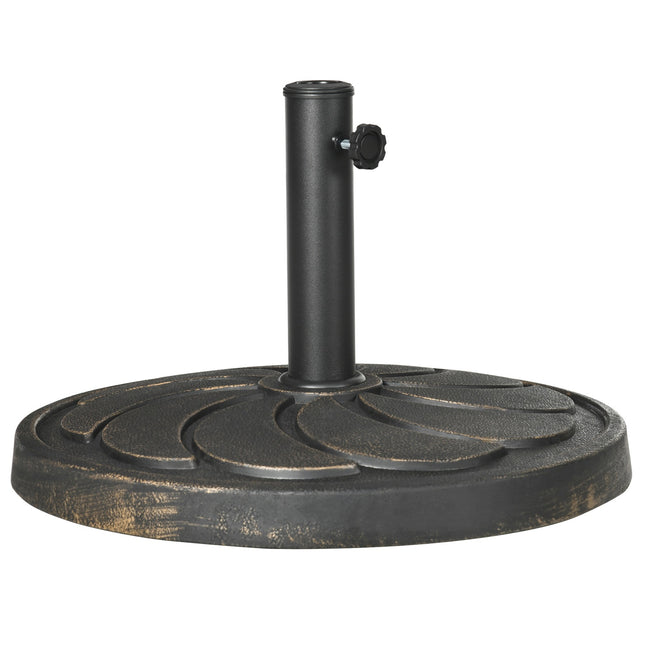 18 kg resin umbrella stand, round bronze, Ø38/48 mm post