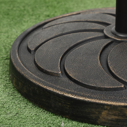 18 kg resin umbrella stand, round bronze, Ø38/48 mm post