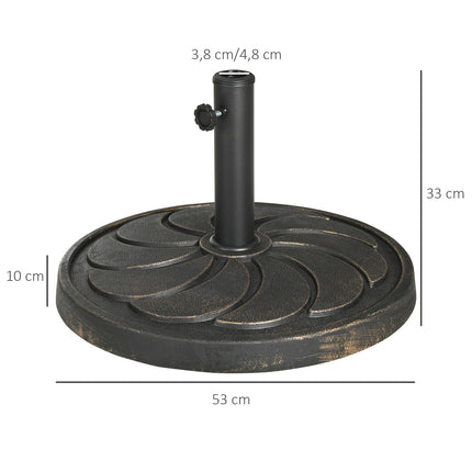 18 kg resin umbrella stand, round bronze, Ø38/48 mm post
