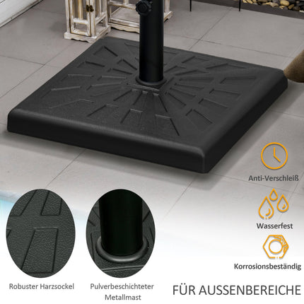 Umbrella stand, 19 kg base, fits Ø 32/38/48 mm poles, black