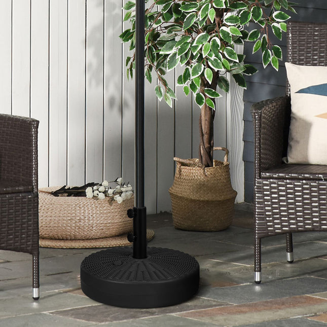 Parasol stand 29 kg, black, rattan look, fits Ø38/48 mm posts