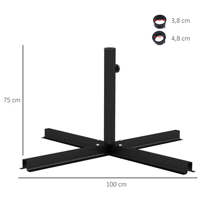 Parasol stand, Black - 4 Kg, Fits Ø38-48 Mm poles