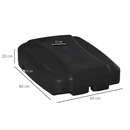 Cantilever parasol stand, 100 kg capacity, 80x60x20 cm