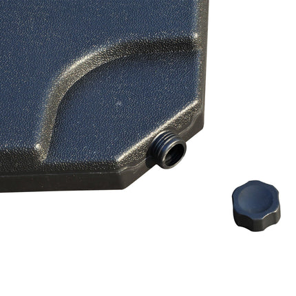 Parasol stand, refillable umbrella base, 4-part, black 50x50 cm