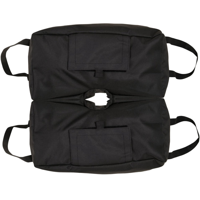 Parasol stand with shovel - 50 kg fillable sandbags, black