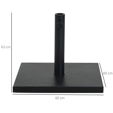 Black Metal & Cement Umbrella Base, 13 Kg, Fits Ø35-48 Mm