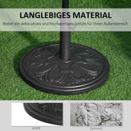 Antique black umbrella base, 13 kg, plastic and cement