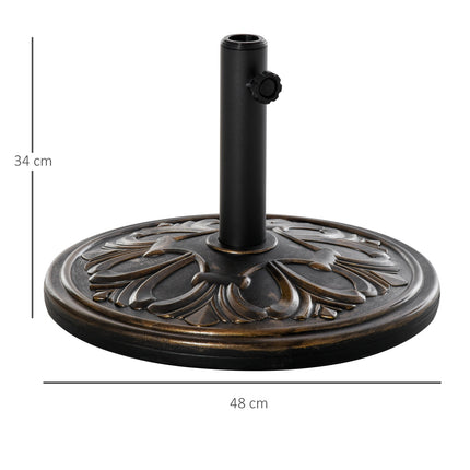 Antique bronze umbrella base, 13 kg, fits Ø35-48mm poles
