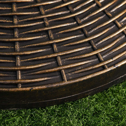 Heavy-Duty 25 Kg Rattan Look Parasol Base, Ø53 X 40 Cm