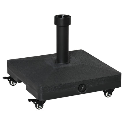 Black Parasol Stand With Wheels, Fits 38/48 mm poles, 45x45 cm
