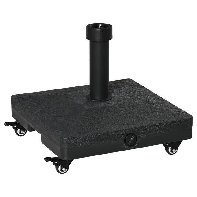Black Parasol Stand With Wheels, Fits 38/48 mm poles, 45x45 cm