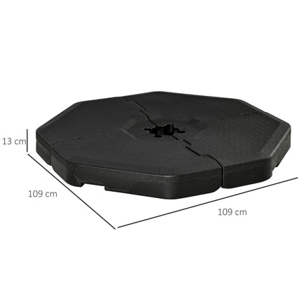 Umbrella weight base, 4-part Heavy-Duty HDPE, 140 kg capacity