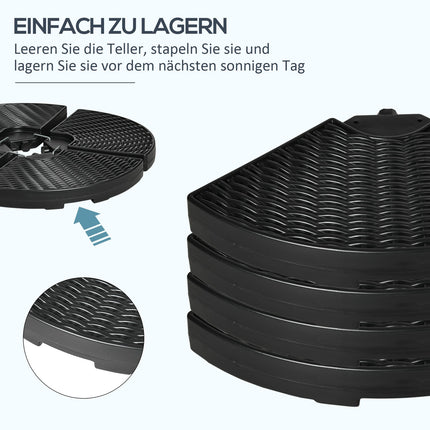 Weatherproof Cantilever Umbrella Base, HDPE, Up to 68 Kg