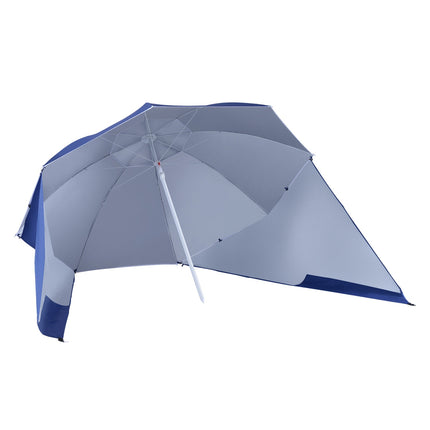 Parasol & protection with wind protection, blue, 210cm