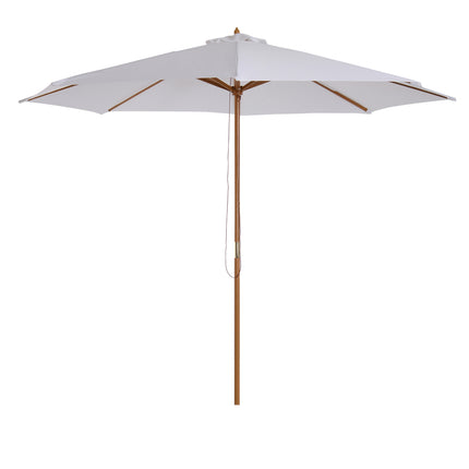 Garden Parasol 300 Cm, Bamboo Frame, Cream White