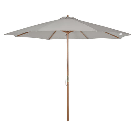 Wooden Parasol, 300 Cm Garden & Balcony Parasol, Grey