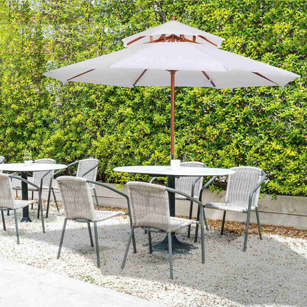 Garden parasol, double roof, cream