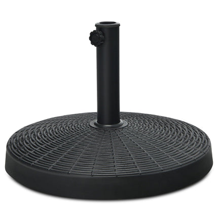 Parasol base 22 kg umbrella base made of synthetic resin in rattan look 52 x 36 cm black