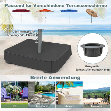 Parasol base with sandbags (90 kg capacity) 73 x 73 x 41 cm Black