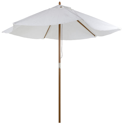Garden parasol, Bamboo & Polyester, Ø2.5 x 2.3 m, White