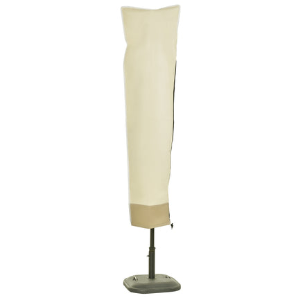 Parasol cover with zipper, durable oxford fabric, beige/coffee