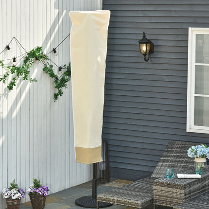 Parasol cover with zipper, durable oxford fabric, beige/coffee