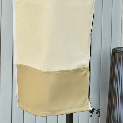 Parasol cover with zipper, durable oxford fabric, beige/coffee