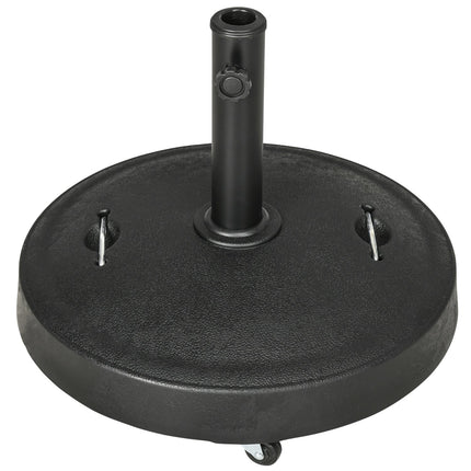 Mobile umbrella stand with wheels, 23.5 kg, black
