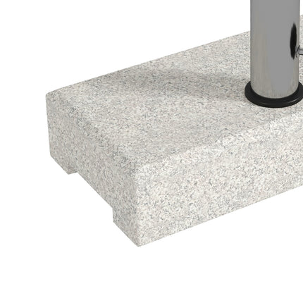 Semi-round parasol base, granite, 25 kg, fits 32-48 mm poles