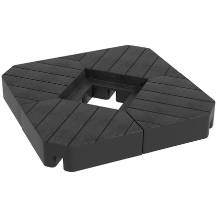 Black weights for parasol stand, 4-piece set, refillable base