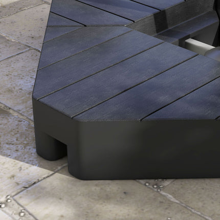 Black weights for parasol stand, 4-piece set, refillable base