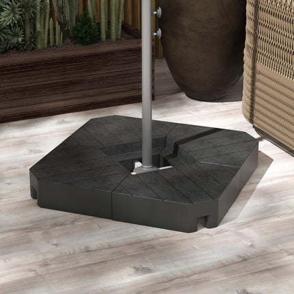 Black weights for parasol stand, 4-piece set, refillable base