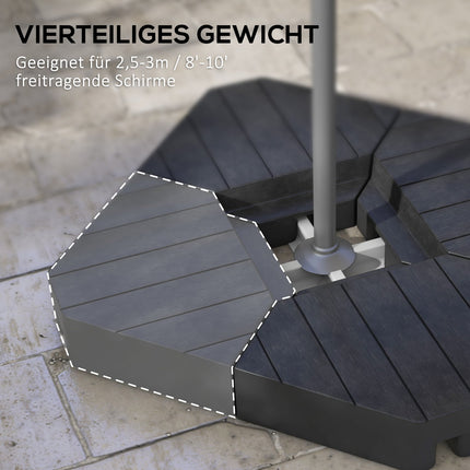 Black weights for parasol stand, 4-piece set, refillable base