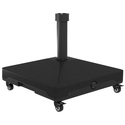 Black parasol stand with wheels, 21kg Capacity, Fits 24-38mm