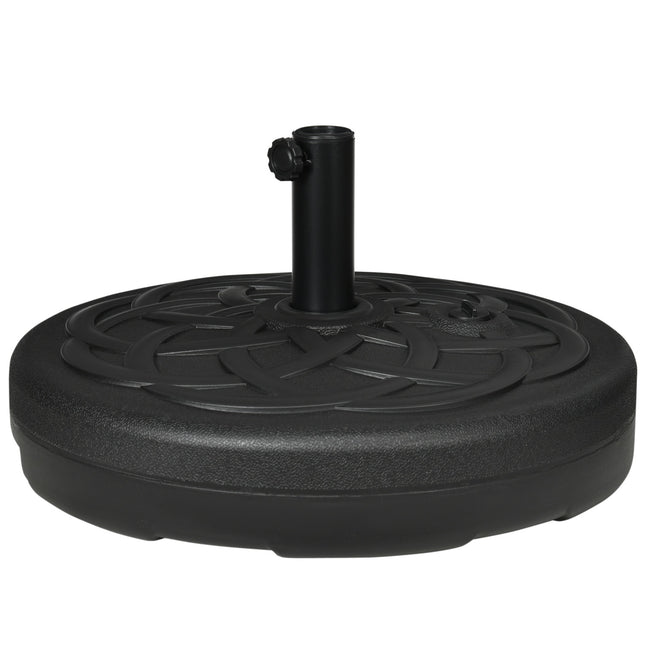 Parasol stand for balcony & garden - 35 kg, round, black