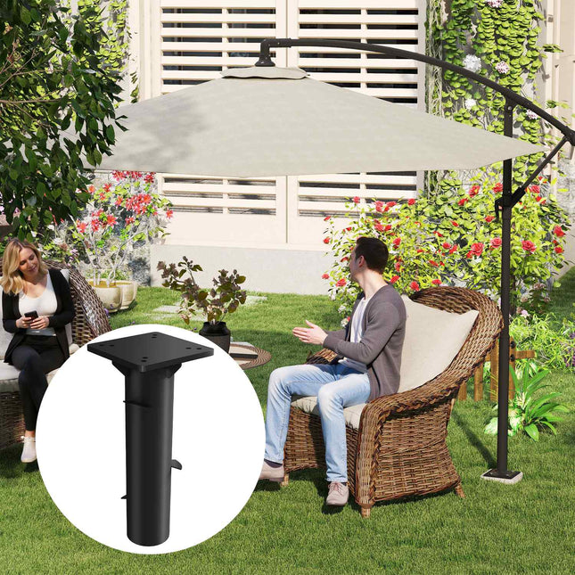 Parasolstandaard van beton, zweefparasolstandaard, vierkante parasolhouder, standaard voor zweefparasol 113/92 mm, parasolgewicht voor balkon, terras, tuin, donkergrijs