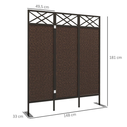Garden room divider, Rattan look, UV resistant, 148x181 Cm