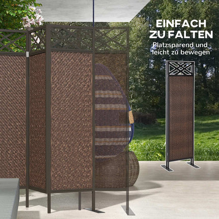 Garden room divider, Rattan look, UV resistant, 148x181 Cm