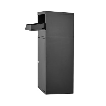 Parcel Drop Box Mailbox with Lock, 35.8 In, Black