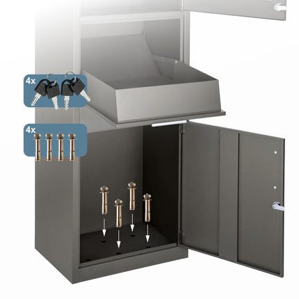 Parcel Letterbox with Secure Lockable Compartments