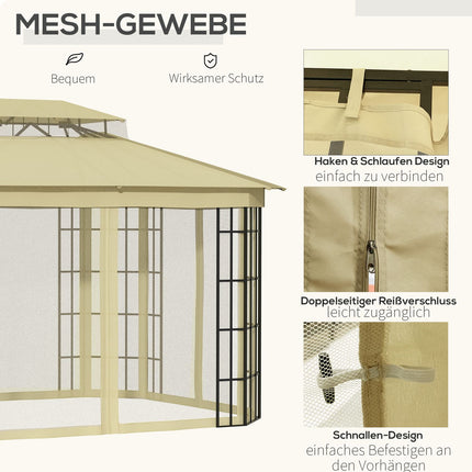 Outdoor marquee, Double roof - 3.65x3m, Mosquito net