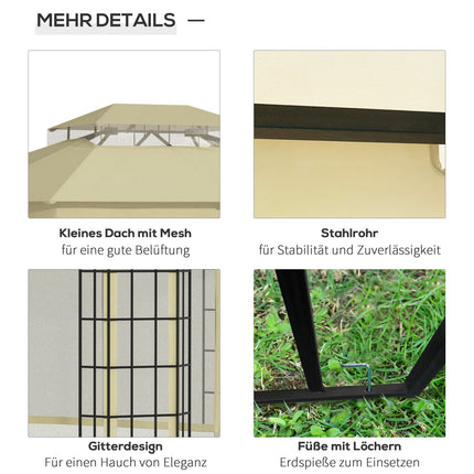 Outdoor marquee, Double roof - 3.65x3m, Mosquito net