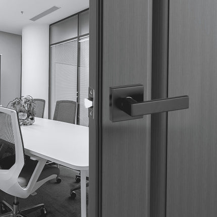 Passage Door Lever Handle Set, Matte Black, 6-Pack